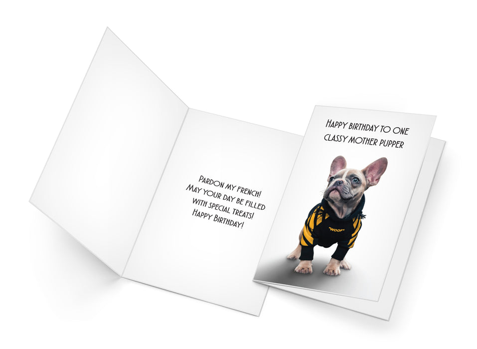 Funny Dog Birthday Card Pun With French Bulldog
