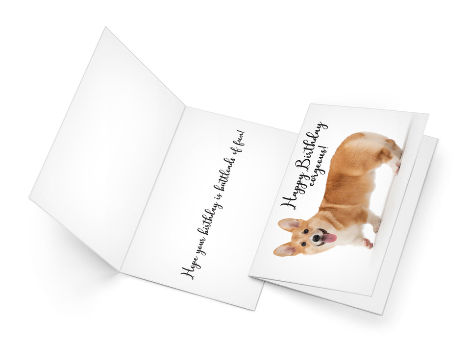 Funny Dog Birthday Card Pun With Corgi