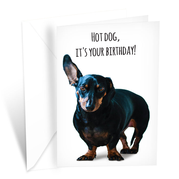 Funny Dog Birthday Card Pun With Wiener