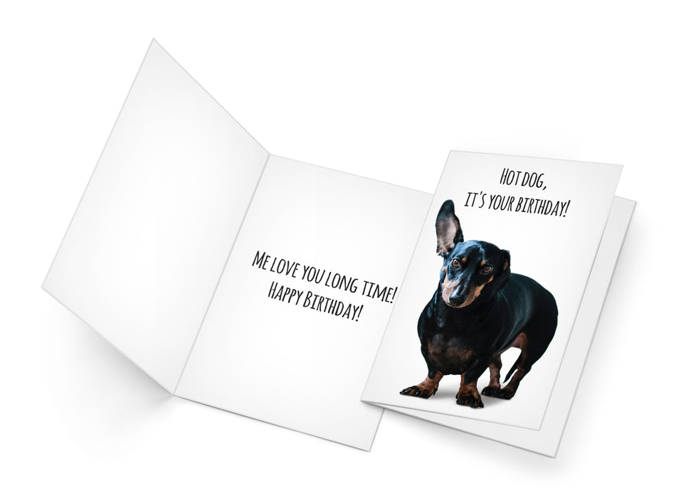 Funny Dog Birthday Card Pun With Wiener