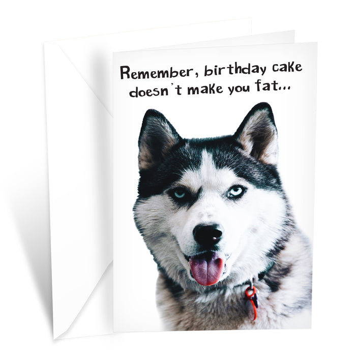 Funny Dog Birthday Card Pun With Husky