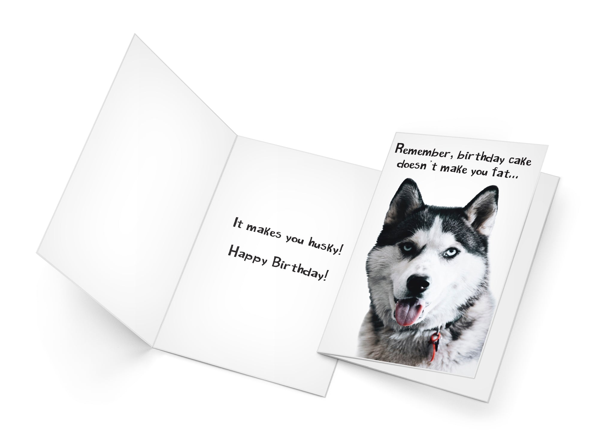 Funny Dog Birthday Card Pun With Husky