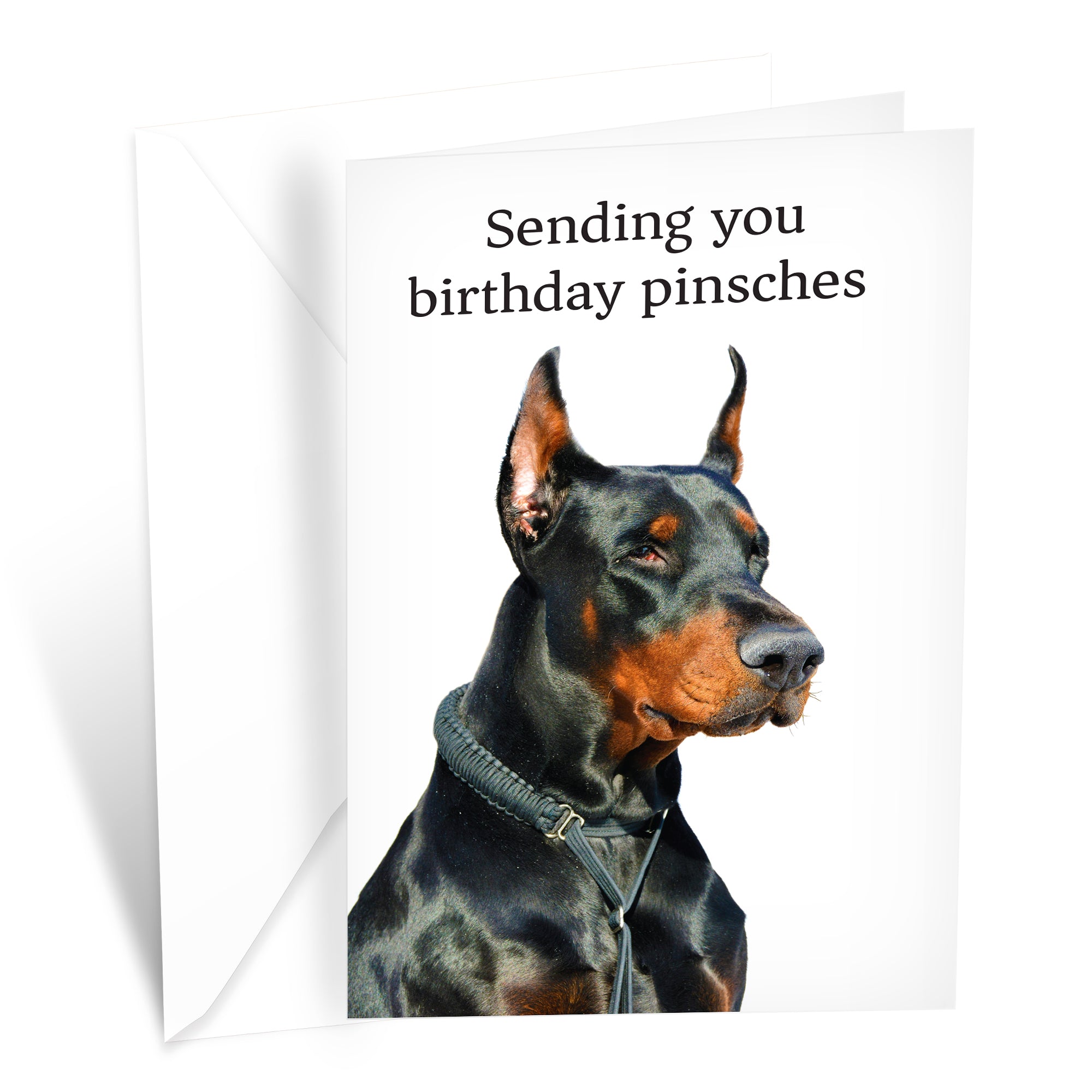 Funny Dog Birthday Card Pun With Doberman Pinscher