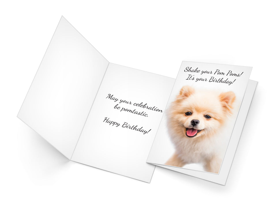 Funny Dog Birthday Card Pun With Pomeranian