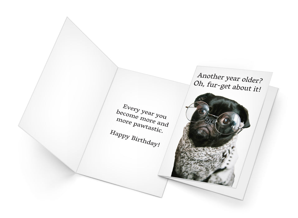 Funny Dog Birthday Card Pun With Pug