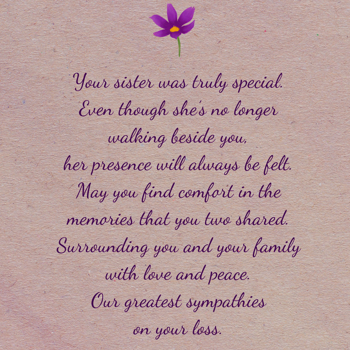 Sympathy Card Loss of Sister